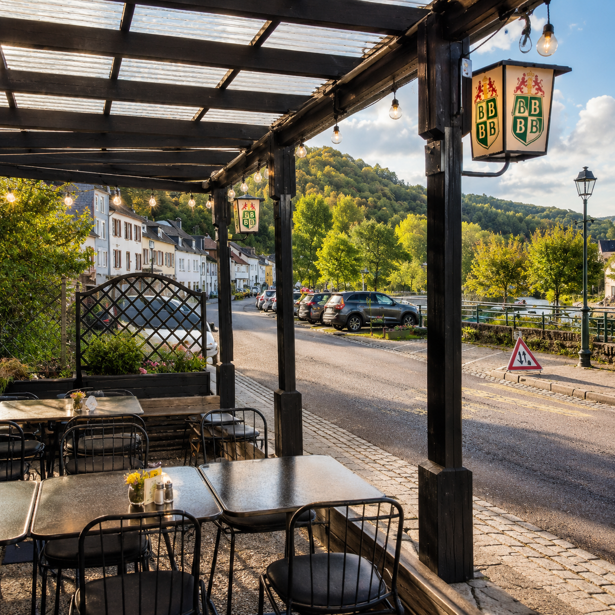 Riverside terrace